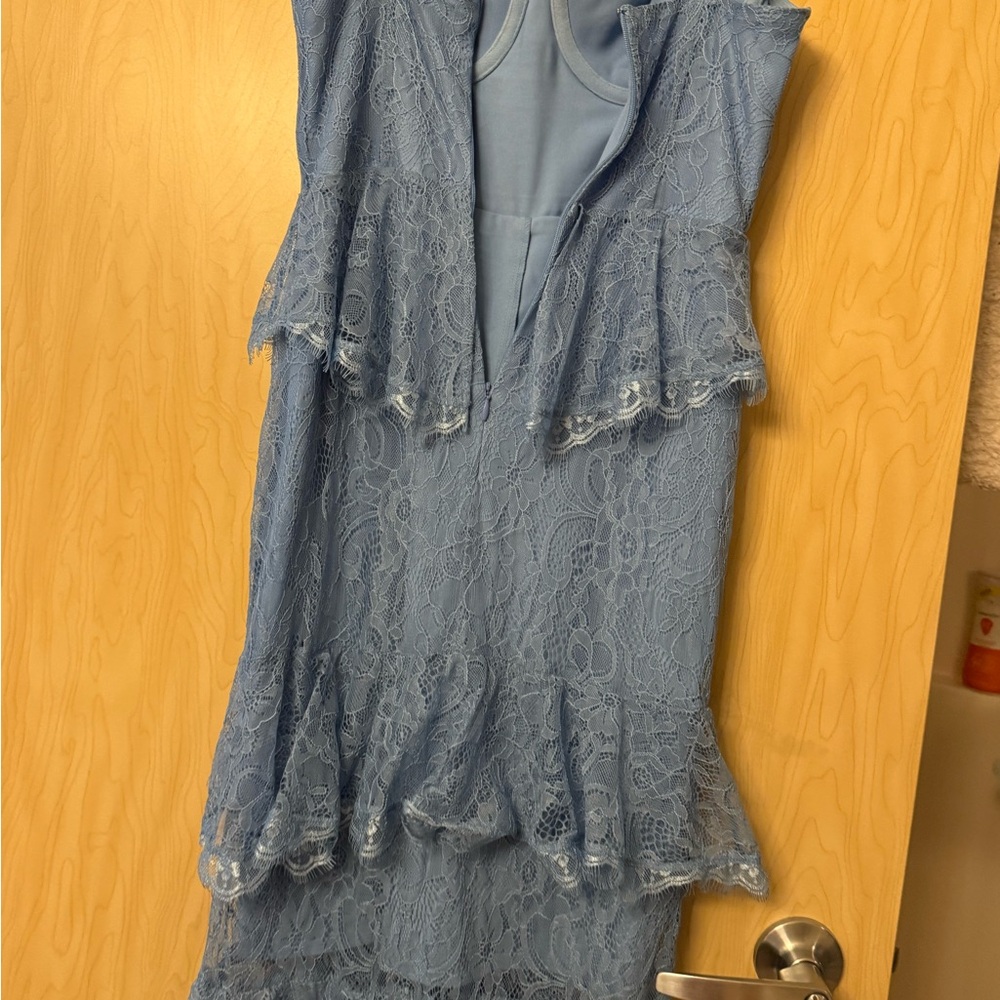 MAJORELLE | Zelda Fitz Gown in Robins Egg Blue | Size Small - Picture 5 of 8